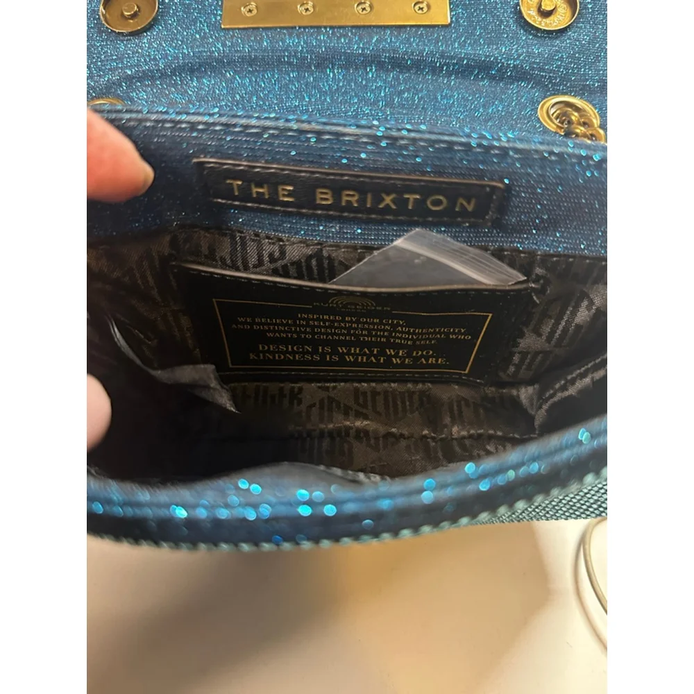 Women's Kurt Geiger Teal Gold Rhinestone Mini Bag One Size - Picture 10 of 12